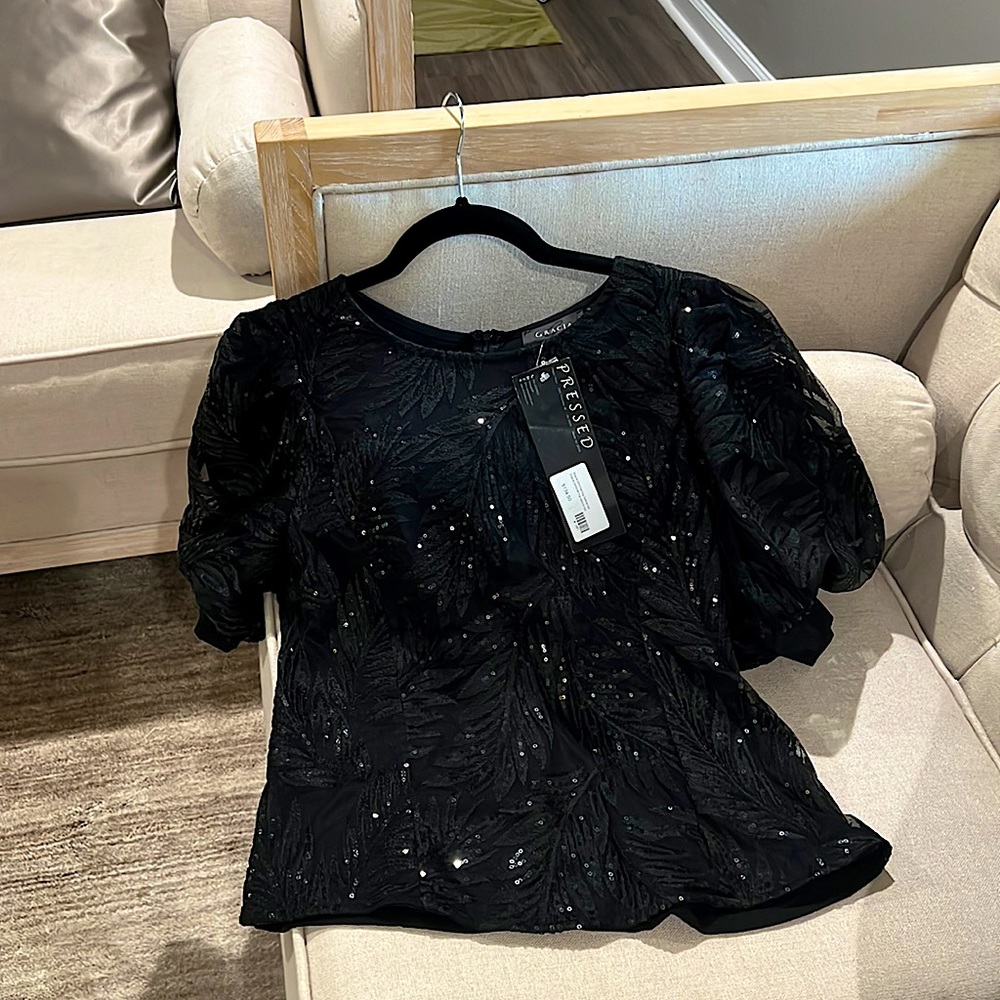 BLACK SEQUIN BLOUSE